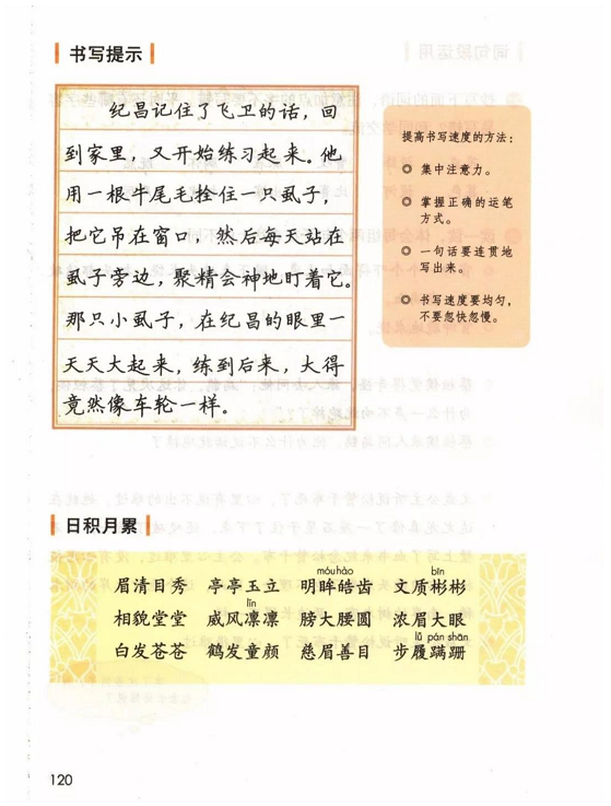 《语文园地·第八单元》人教版小学四年级语文上册2019年5月发版课本