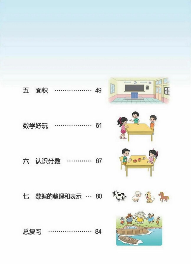 目录 2013年审定北师大版小学三年级数学下册课本 北师大版小学课本